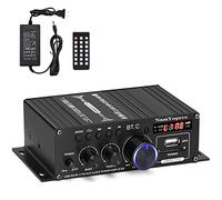 Mini Bluetooth Amplificador Audio, 600W HiFi de 4.0 Canales Audio Stereo Music Reproductor, SD Card/USB Input/FM Radio, para PC, TV, Amplificador Coche, casa Altavoz, subwoofer BT 12v 220V