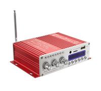 Mini Bluetooth Hi-Fi Estéreo Bass Booster MP4 12V for automóviles Amplificador de motocicletas Metal Procesador de audio.(Rot)