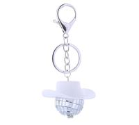 Mini bola de discoteca | Llavero con mini bola de discoteca con sombrero de rosa, llavero de vaquera reutilizable y colgante para niños, niñas, mujeres, hombres, decoraciones para f