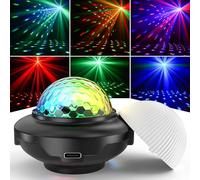 Mini bola de discoteca, SEBRUANC luz de discoteca, luz de fiesta, 300 mAh, batería integrada USB C, luz controlada por música, bola de DJ, bola con luz nocturna para fiestas, niños, cumpleaños
