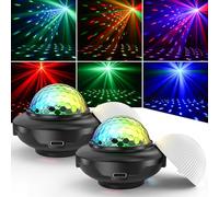 Mini bola de discoteca, SEBRUANC luz de discoteca, luz de fiesta, 300 mAh, batería integrada USB C, luz controlada por música, bola de DJ, bola con luz nocturna para fiestas, niños, cumpleaños