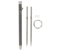 Mini bolígrafo, Instrumento de Escritura portátil de la Pluma de la Firma de la Pluma del Llavero de Titanio Puro EDC(Gris)