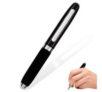 Mini bolígrafo Pen Pen de 4 pulgadas Compact & Metal Polígrafo con agarre esponjado para negocios, oficina, escuela, negro brillante