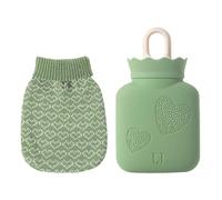 Mini bolsa de agua caliente con cubierta de punto suave portátil bolsillo calefacción botella de agua caliente mantiene la mano pie cuerpo caliente 340ml