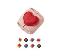 Mini bolsa de almacenamiento de cuero en forma de corazón, versátil como monedero, funda para auriculares, bolsa de joyas y tarjetero, elegante y portátil, para mujer., Rosa., Elementos de corazón de