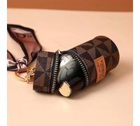 Mini Bolsa De Almacenamiento De Estilo Vintage, Lindo Llavero De Cuero con Monedero, Bolsa De Almacenamiento Portátil con Soporte para Brillo De Labios Y Llavero (White)