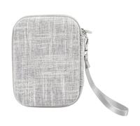 Mini bolsa de almacenamiento de viaje para cámara, cierre de cremallera, resistente al polvo, impermeable, funda de transporte portátil rígida universal con correa de mano para Link2, White