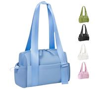 Mini bolsa de gimnasio para mujeres y niñas, pequeña bolsa de viaje impermeable con compartimento húmedo, bonita bolsa deportiva de entrenamiento, con caja de regalo, Azul
