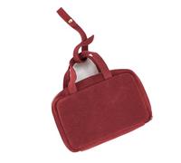 Mini bolso de cuero para mujer, estilo vintage, casual, con cremallera, bonito bolso compacto portátil para colgar, Terciopelo - Rojo, Lujo ligero