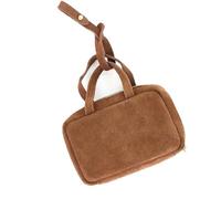 Mini bolso de cuero para mujer, estilo vintage, casual, con cremallera, bonito bolso compacto portátil para colgar, Terciopelo - Marrón, Lujo ligero