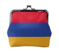 Mini bolso de mano de piel sintética con estampado de bandera de Armenia para viajes, compras y salidas diarias