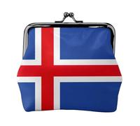Mini bolso de mano de piel sintética con estampado de bandera de Islandia para viajes, compras y salidas diarias
