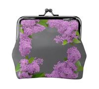 Mini bolso de mano de piel sintética con estampado de flores lilas en flor para viajes, compras y salidas diarias