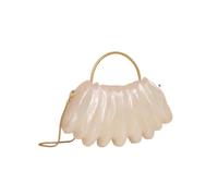 Mini bolso de mano for mujer, color blanco perla, bonito noche, ideal for bodas y fiestas, lujo, for dama honor para boda