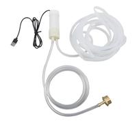 Mini bomba de agua alimentada por USB, 4 l/min, 10 x 3,5 cm, 5 V2 A, autocebante, silenciosa, bomba de vacío con tubo de 6 mm para pecera (5 metros)