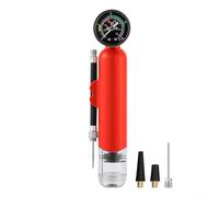 Mini bomba de aire duradera para pelotas con medidor de presión en tiempo real fiable para atletas y aventureros (rojo)