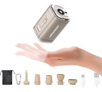 Mini bomba de aire eléctrica portátil para inflables-camping (SOS) luz, 5 boquillas universales, clip de mosquetón, recargable de 2400 mAh, inflado/desinflado rápido, flotador de piscina, colchón de