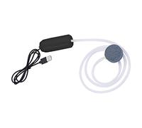 Mini bomba de aire para acuario, USB, silenciosa, 5 V, con hebilla, gran volumen, color negro, 90 mm de largo