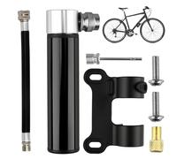Mini Bomba de Bicicleta con Aguja, Mini Bomba de Aire Bicicleta, PortáTil, de Aluminio, FáCil de Inflar, para Bicicleta de MontañA, de Carretera Y de BalóN, Color Negro con Soporte.