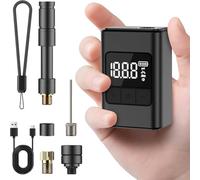 Mini Bomba De Bicicleta Eléctrica De 120 PSI, Bomba Portátil para Bicicleta, con Manómetro Digital hinchador Electrico Bicicleta, con Válvulas Presta y Schrader para Bicicletas de Carretera, Bike Mont