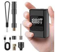 Mini Bomba De Bicicleta Eléctrica De 120 PSI, Bomba Portátil para Bicicleta, con Manómetro Digital hinchador Electrico Bicicleta, con Válvulas Presta y Schrader para Bicicletas de Carretera, Bike Mont