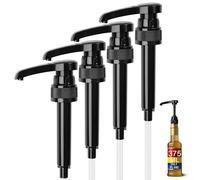 Mini bomba de jarabe para botellas de 375 ml, bombas dispensadoras de jarabe de café, paquete de 4 bombas compatibles con botellas de jarabe Torani y Flat, tubos de repuesto, para cafetería, estación