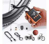 Mini Bomba Eléctrica de 130 PSI para Bicicleta, Portátil con Manómetro Digital, Batería Recargable, Apagado Automático, Compatible con Válvulas Presta y Schrader, Ideal para MTB y Bici de Carretera