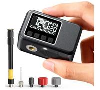 Mini Bomba Eléctrica para Bicicleta, Bomba Eléctrica portátil para Bicicleta, Bomba de Bicicleta con Manómetro Máx 120 PSI, Parada Automática, con Válvula Presta y Schrader (Edición Insignia)
