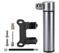 Mini bomba portátil para bicicleta con capacidad de 120 PSI, cuerpo de aleación de aluminio, manguera desmontable para inflar en varios tipos de válvulas (plateado)