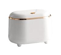 Mini Bote de Basura, Elegante Diseño Ovalado, Cubo de Basura Compacto para Escritorio, Oficina, Cocina, Baño, Plástico, 1 Unidad (WHITE)