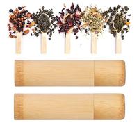 Mini bote de té de 2 uds., tarro de almacenamiento de tubo de bambú, contenedor a prueba de polvo para granos de café, varios frutos secos, granos para accesorios de escritorio, caja, cubo de té