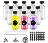 Mini Botella Cristal Set, Mezzar 12pcs 60ml Botes de Cristal Pequeños para Fiesta, Especias, Mermelada, Alcohol y Decoración