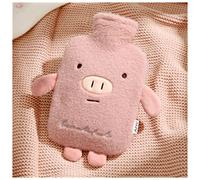 Mini botella de agua caliente, botella de agua caliente 1000 ml lindo conejito de cerdo botella de agua caliente llena de agua bolsa de agua caliente compresa caliente bolsa calentador de vientre