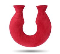 Mini botella de agua caliente, botella de agua caliente 1400 ml cuello en forma de U bolsa de agua caliente con cubierta de felpa protector de cuello de invierno botella de inyección de agua para