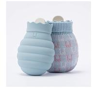 Mini botella de agua caliente, botella de agua caliente de silicona, calentadores de manos de palacio caliente mini portátil a prueba de explosiones de felpa caliente para bebés estudiantes bolsa de