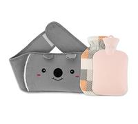 Mini botella de agua caliente, botella de agua caliente linda bolsa de agua caliente con cubierta de cintura de felpa para aliviar el dolor bolsa de cintura caliente de invierno calentador de manos y