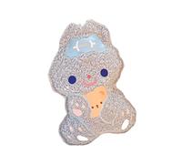 Mini botella de agua caliente con funda de felpa Kawaii, 300 ml, lindo, peludo, invierno, manos, pies, más cálido, estética, con forma de oso, menstruación, período, accesorios de bolsa térmica (azul)