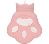 Mini botella de agua caliente de silicona con forma de pata de oso, color rosa, 200 ml, calentador de manos para adultos y niños