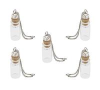 Mini botella de cristal con colgante de corcho para decoración de bricolaje, 1 ml, transparente