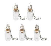 Mini botella de cristal con colgante de corcho para decoración de bricolaje, 1 ml, transparente