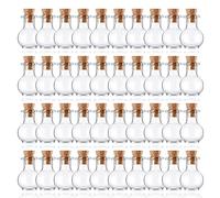 Mini Botellas de Cristal, 40 Piezas Frascos de Vidrio Tapon Corcho, 2ml Botes Cristal Pequeños, Botella de Vidrio Mini Transparentes para Bodas, Eventos, Fiestas