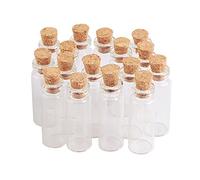 Mini Botellas de Cristal de 2ml con Corcho Pequeños Frascos de Frascos de Vidrio Vacíos Mini Transparentes Botellas 100pcs, 12X35X06 mm