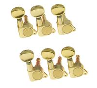 Mini botón ovalado, 6 afinadores de guitarra en línea, teclas de afinación de guitarra, clavijas, cabezales de máquina Pomos De Cabezales De Guitarra (Color : 03)