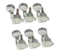 Mini botón ovalado, 6 afinadores de guitarra en línea, teclas de afinación de guitarra, clavijas, cabezales de máquina Pomos De Cabezales De Guitarra (Color : 02)