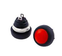 Mini botón pulsador de plástico PBS 33B, interruptor de encendido y apagado de cabeza redonda, 2 pines, 12mm, reinicio de energía sin bloqueo, 5/10 Uds.(Red,5pcs)