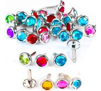 Mini Brads,RoadLoo 200 Piezas Scrapbooking Brads de Metal Multicolor Redondos Brads Sujetadores de Papel tachuelas Redondo Sujetadores Papel Clavos para Scrapbooking DIY Crafts Decoración Card Making
