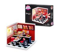 Mini Brands Mini Spaces, (The Snack Shack) de ZURU. Construye y Personaliza 4 Espacios de Juego en Miniatura Diferentes: una panadería, una hamburguesería, un Bar y una heladería.
