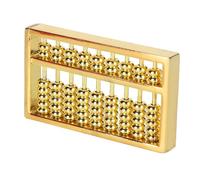 Mini Brass Abacus, 9 Gears China Matemáticas Cálculo Herramienta 4.5x0.5x2.5cm/1.8x0.2x1in Herramienta de Aprendizaje Educativo de Estilo Vintage para niños Collection para Adultos