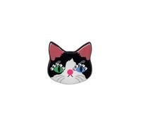 Mini broche de gato - Pin acentuado con diamantes para suéteres y solapas de abrigo (broche negro)