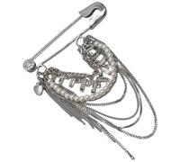 Mini broche de trozo de aleación de aleación de aleación de borla decoración de cadena diseño portátil accesorio de moda diario estilo flecos pin